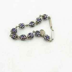 Amethyst Silver Mini Prayer Beads, Bracelet